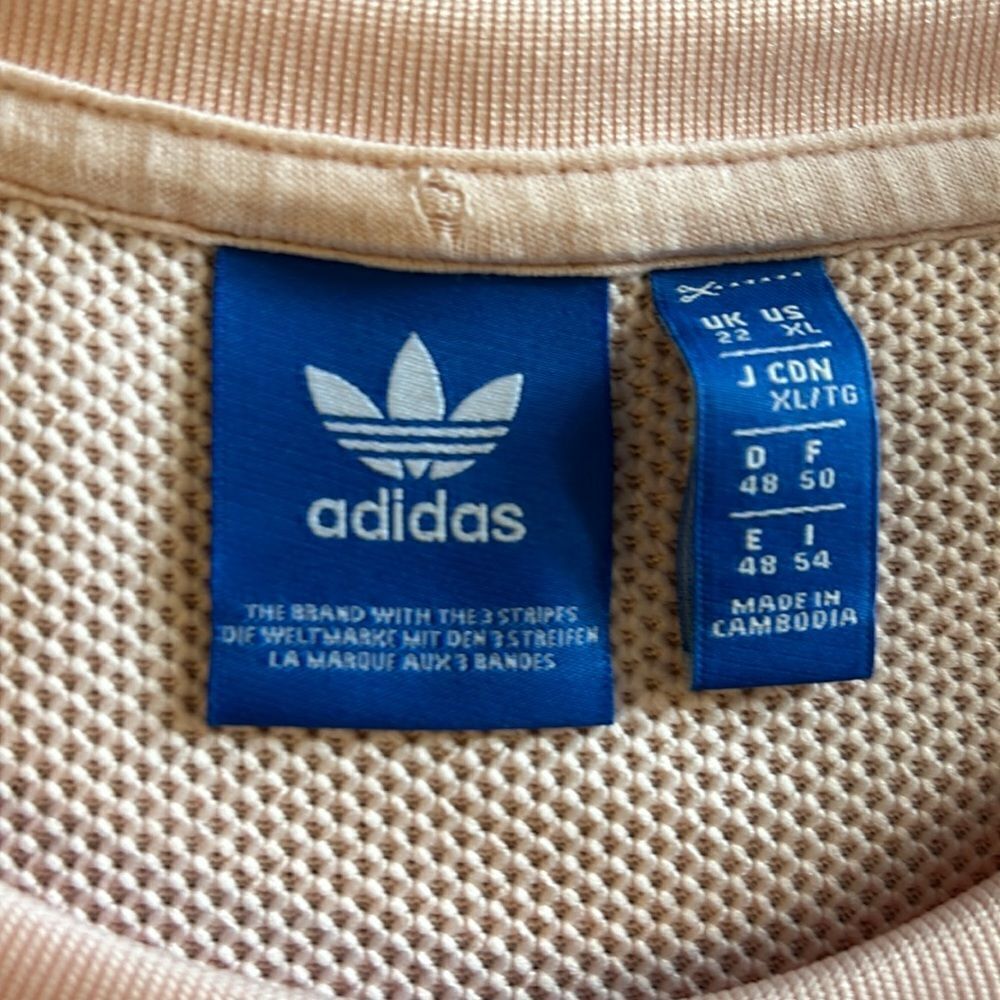 ADIDAS ORIGINALS PALE PINK TREFOIL SHORT SLEEVE TEE SHIRT DRESS SIZE XL EUC - Picture 7 of 8